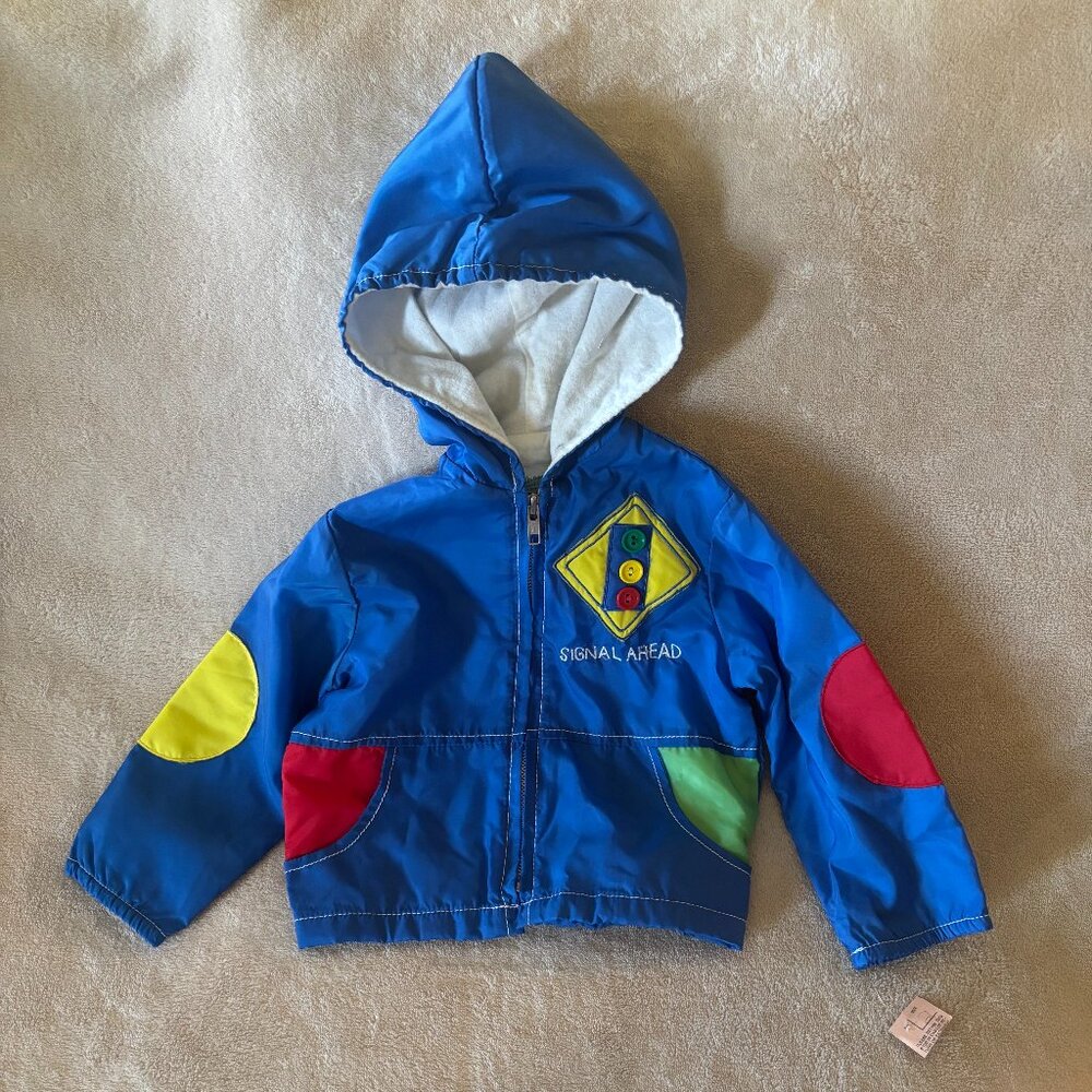 TiNY TOTS Boy's Hooded "Signal Ahead" Jacket Size 2T in color Blue